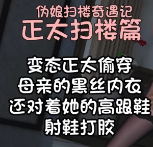 [3D漫画]正太扫楼篇：变态正太偷穿母亲的黑丝内衣还对着她的高跟鞋射鞋打胶-188绅士站